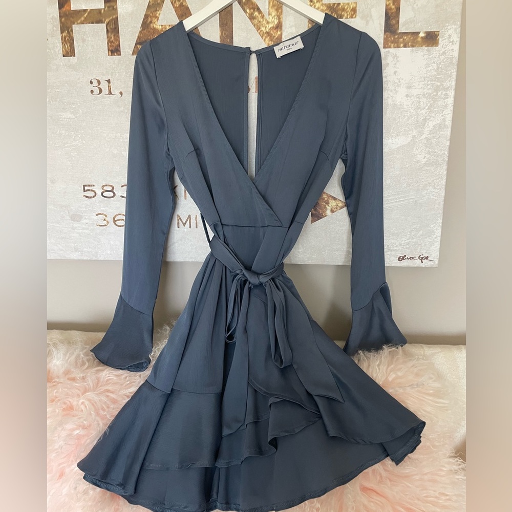 Silk blue/grey dress